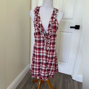 Vintage Juicy Couture Plaid Beach Halter Dress
